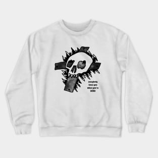 Goth Skull Cross Dead Love original artwork drawing ink tattoo black & white Crewneck Sweatshirt